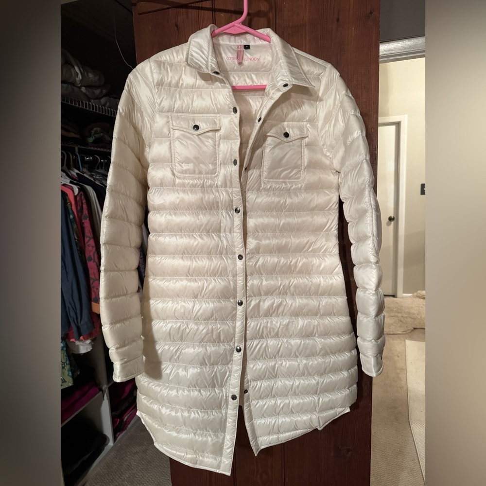 Elegant Women's White Puffer Coat